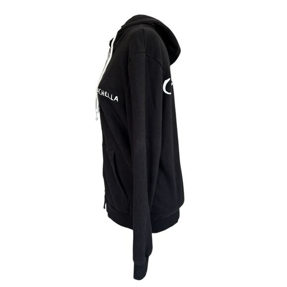 H&M X Coachella Festival Full Zip Hoodie Jacket‎ Small Black Music Goth Grunge - Picture 10 of 11